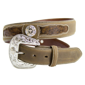 Boys Coffee Hair On w/ Steer-head Concho Belt