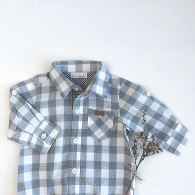 Boys Dress Shirt – Large Blue Check