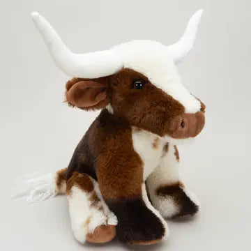 Texas Longhorn Highland Cream Large Brown Cow Soft Toy – 30cm