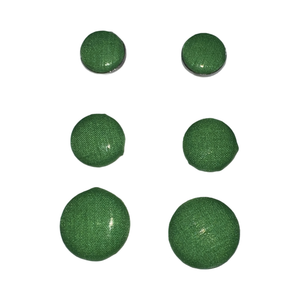 Green Button Earrings