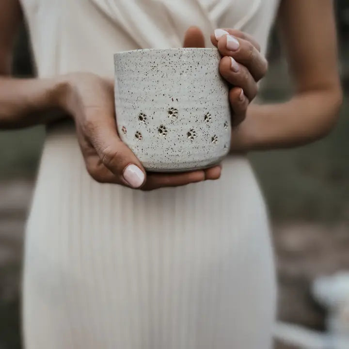 Ceramic Paw Print Mug with Handle