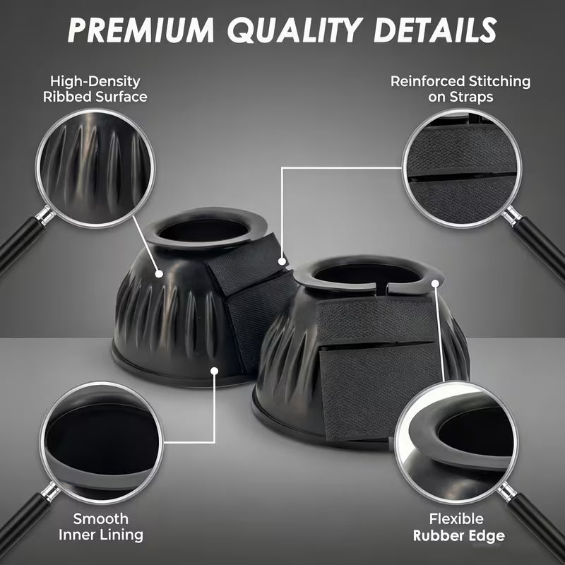 Horse Rubber Bell Boots – 1 Pair - Medium
