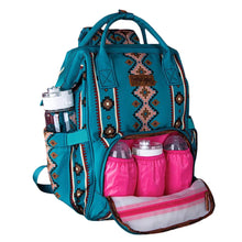 Load image into Gallery viewer, Wrangler Bag Southwestern Backpack/Baby Bag Turquoise
