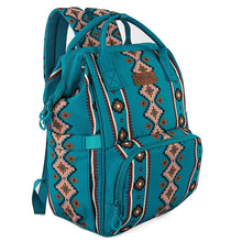 Load image into Gallery viewer, Wrangler Bag Southwestern Backpack/Baby Bag Turquoise
