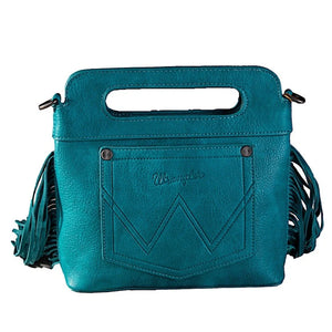 Wrangler Bag Embroidered Fringe Crossbody Turquoise