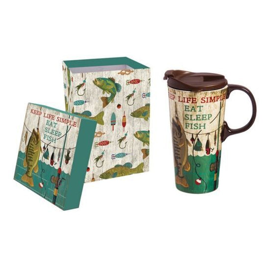 Ceramic Travel Cup Gift Box – Keep Life Simple Fishing