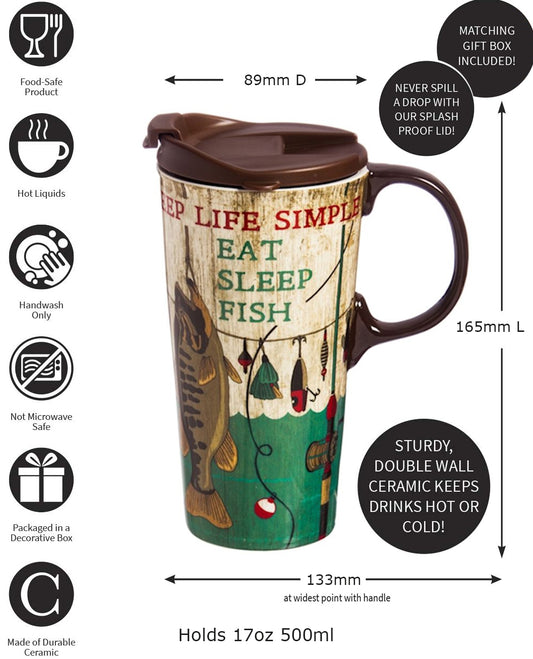 Ceramic Travel Cup Gift Box – Keep Life Simple Fishing