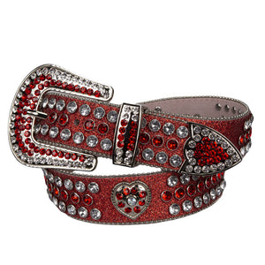 Western - Ladies Flame Red Glitter Leather - Size 32"