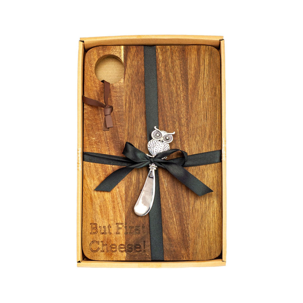 Cheese Board with Owl Spreader