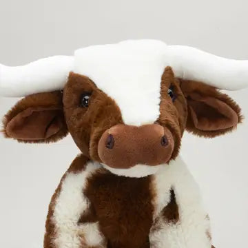 Texas Longhorn Highland Cream Large Brown Cow Soft Toy – 30cm