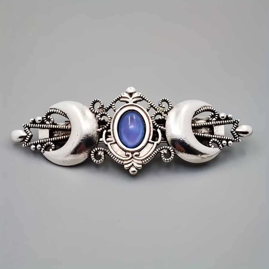 Vintage Crescent Moon Hair Clip – Gothic Bohemian Hair Accessory