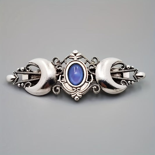 Vintage Crescent Moon Hair Clip – Gothic Bohemian Hair Accessory