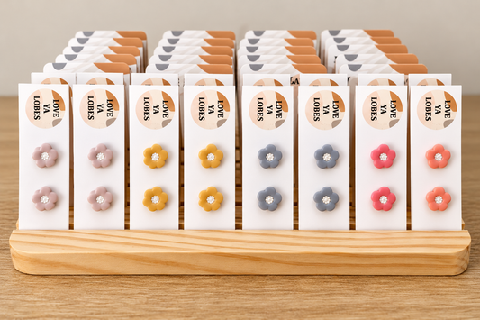 Daisy Flower Ceramic Stud Earrings – 4 Colours
