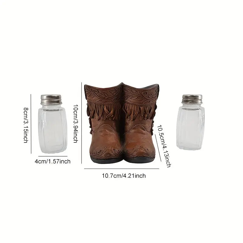 Cowboy Boot Salt and Pepper 3pcs/set