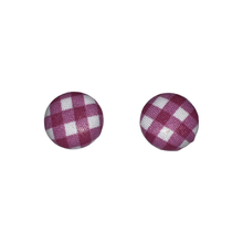 Load image into Gallery viewer, 19mm pink Gingham Earrings
