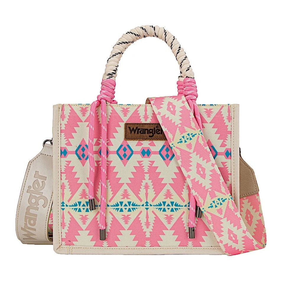 Wrangler Southwestern Rope Handle Bag – Pink