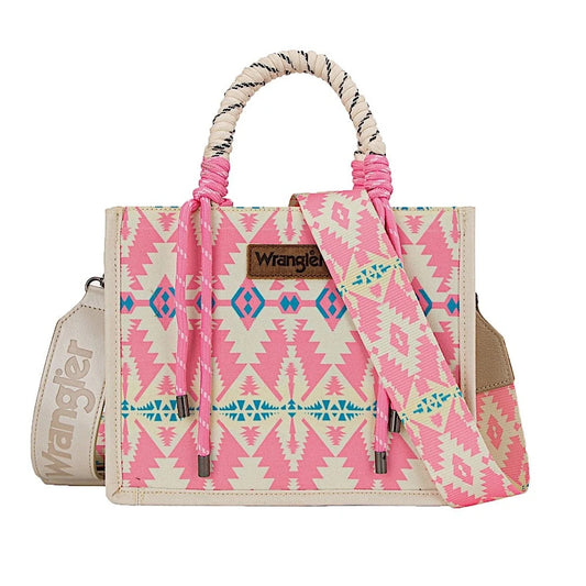 Wrangler Southwestern Rope Handle Bag – Pink