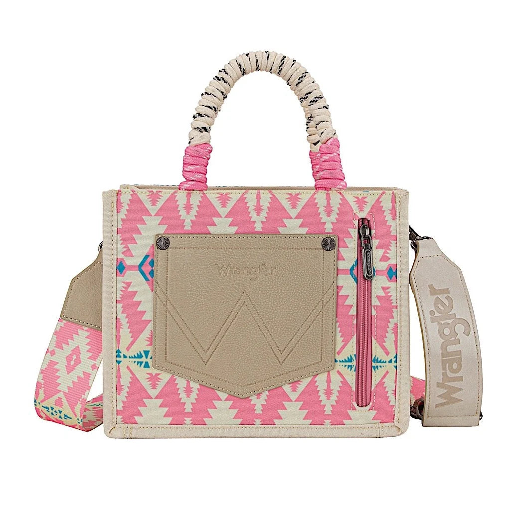 Wrangler Southwestern Rope Handle Bag – Pink