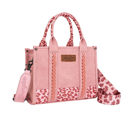 Wrangler Leopard Print Crossbody Bag – Pink