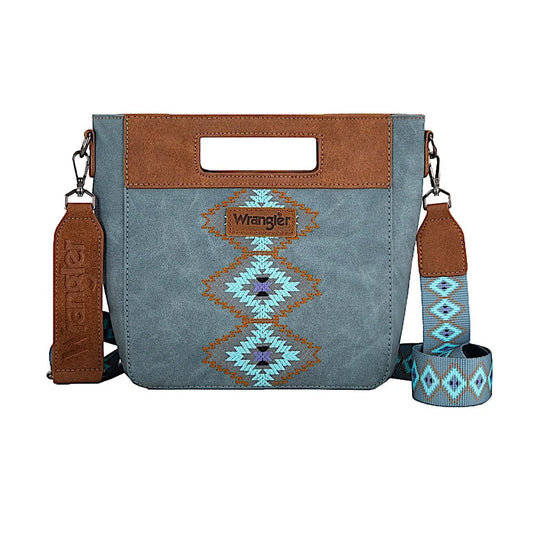 Wrangler Inez Embroidery Bag - Natural or Blue