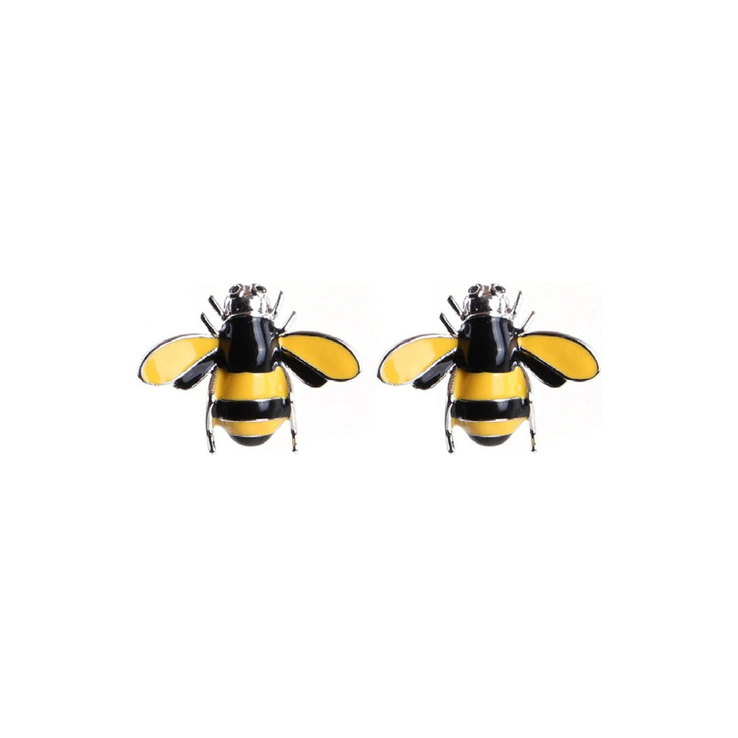 Stud Earring Classic Bumble Bee Yellow & Black