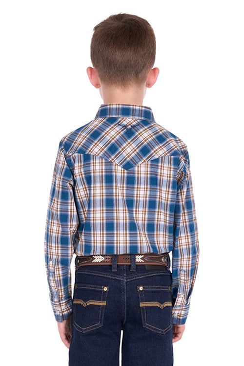 Pure Western Boy’s Todd Check Western Long Sleeve Shirt