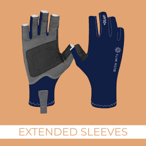 Bush Mits UPF 50+ Sun Protection Gloves – Navy