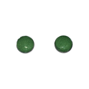 Green Button Earrings