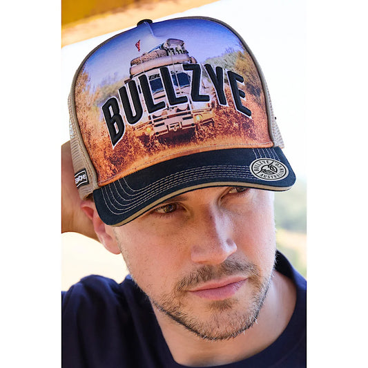 Bullzye Blazing High Profile Trucker Cap – Black/Multi