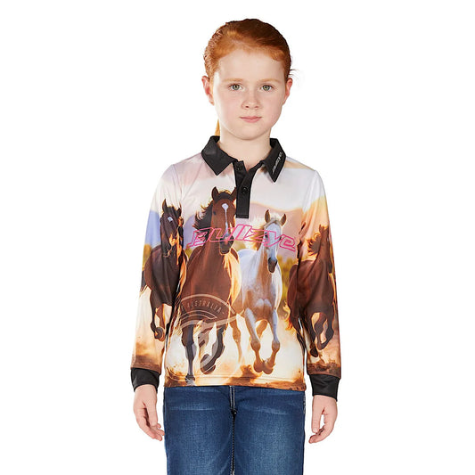 Bullzye Girl’s Gallop Long Sleeve T-Shirt – Multi