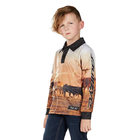 Bullzye Boy’s Helicopter Long Sleeve T-Shirt – Multi