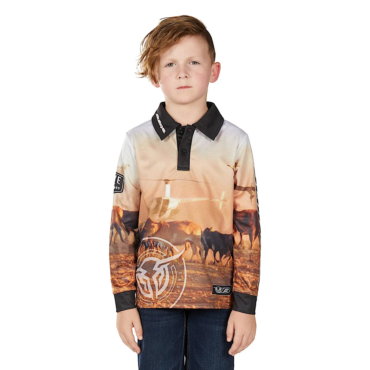 Bullzye Boy’s Helicopter Long Sleeve T-Shirt – Multi