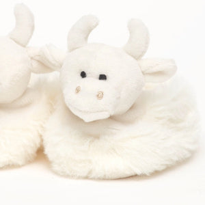 Jomanda Highland Cow Plush Baby Slippers Cream - 0-6 Months