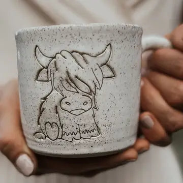 Ceramic Highland Cow Mug with Handle