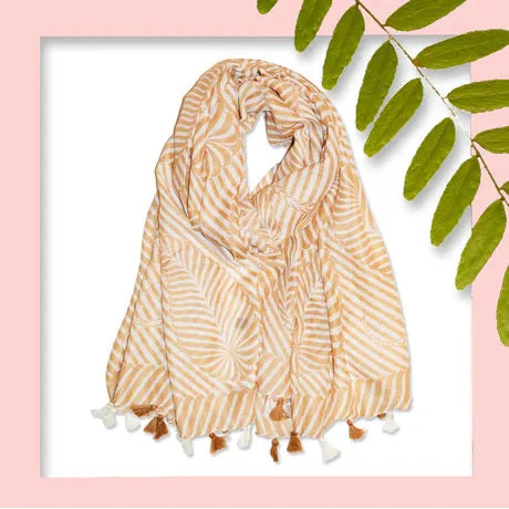 Tan and White Scarves
