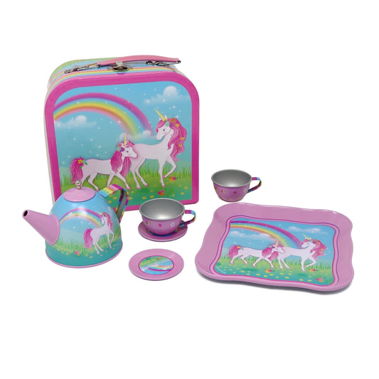 Pink Poppy Stardust Unicorn Tin Tea Set – Limited Edition (6 Piece Set)