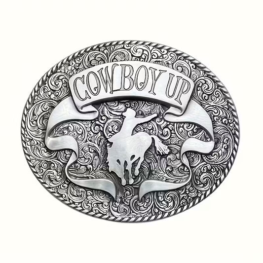 “Cowboy Up” Western Belt Buckle