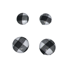 Load image into Gallery viewer, Black Check Fabric Earrings
