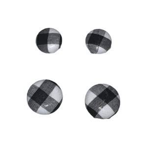 Black Check Fabric Earrings