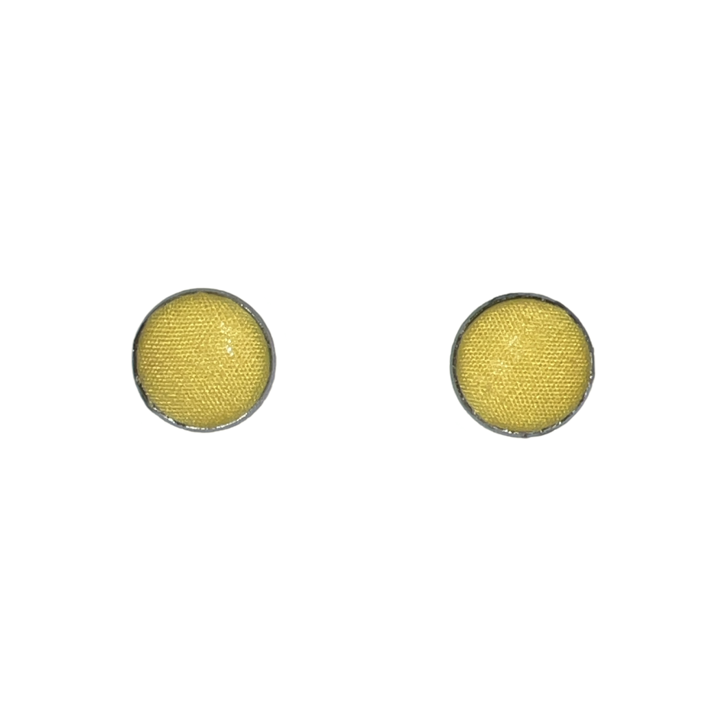 Bright Yellow Button Earrings