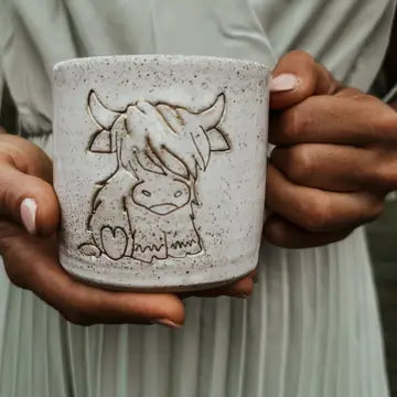 Ceramic Highland Cow Mug with Handle