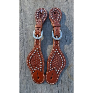 Toprail Equine - Youth Stamped and Studded Spur Strap