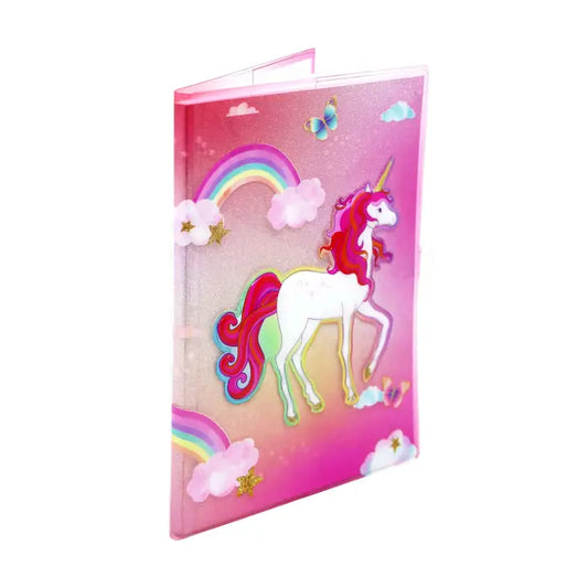 Pink Poppy Unicorn Butterfly 3D Lockable Diary