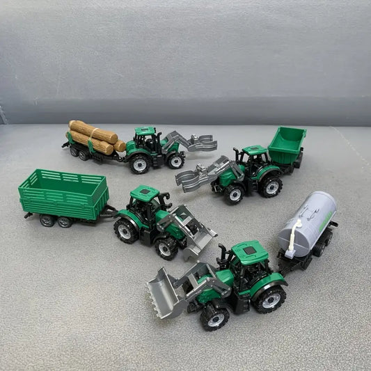4pcs Agricultural Tractor Set – Green