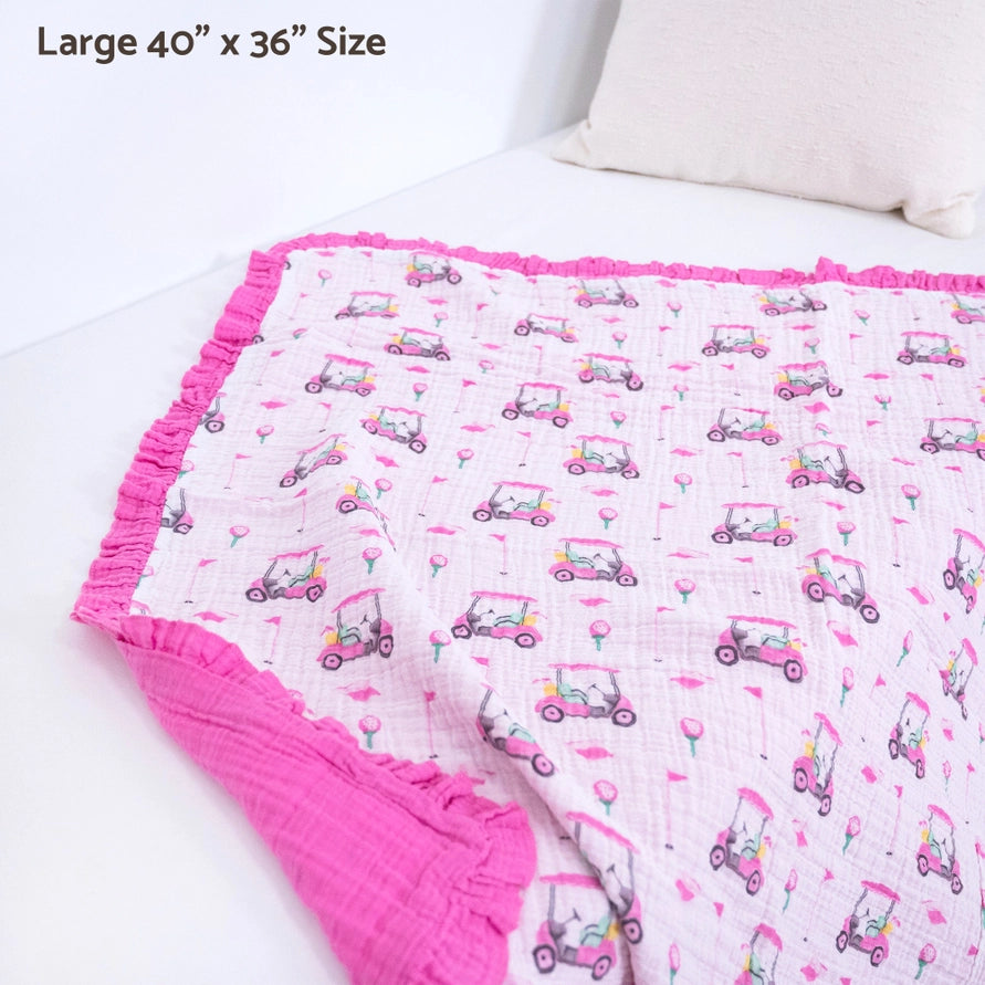 Lil Miss Birdie Muslin Quilt Baby & Kids Ruffle Blanket – 40x36