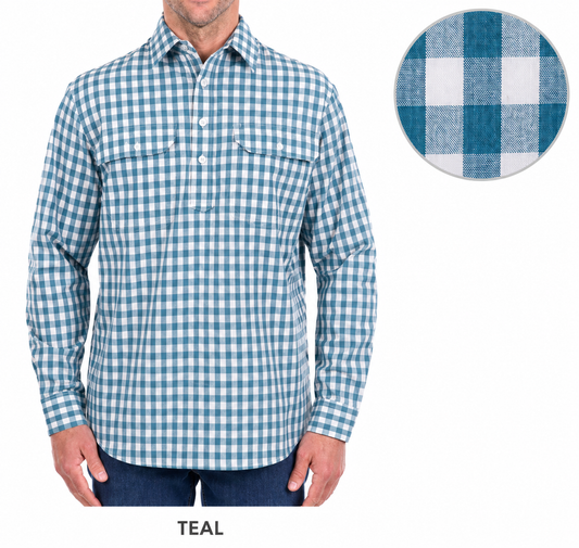 Men’s River Half Placket Long Sleeve Shirt