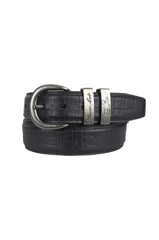 Thomas Cook Black - Crocodile Twin Keeper Belt