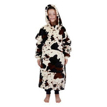 Load image into Gallery viewer, Pure Western - Kid’s PW Cow Print Snuggle Hoodie

