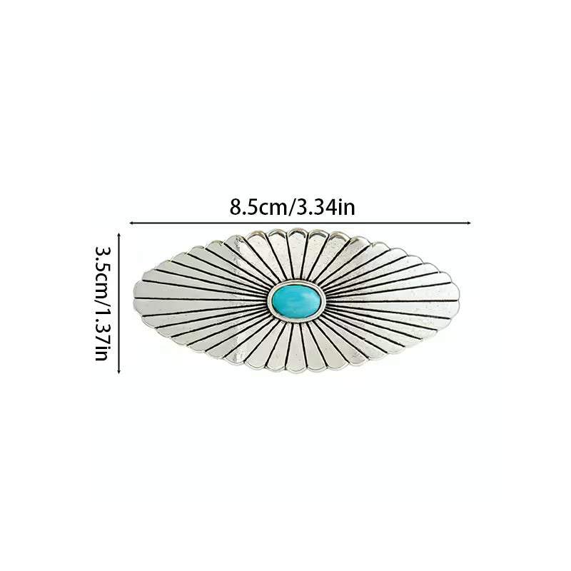Western Turquoise Concho Hair Clip