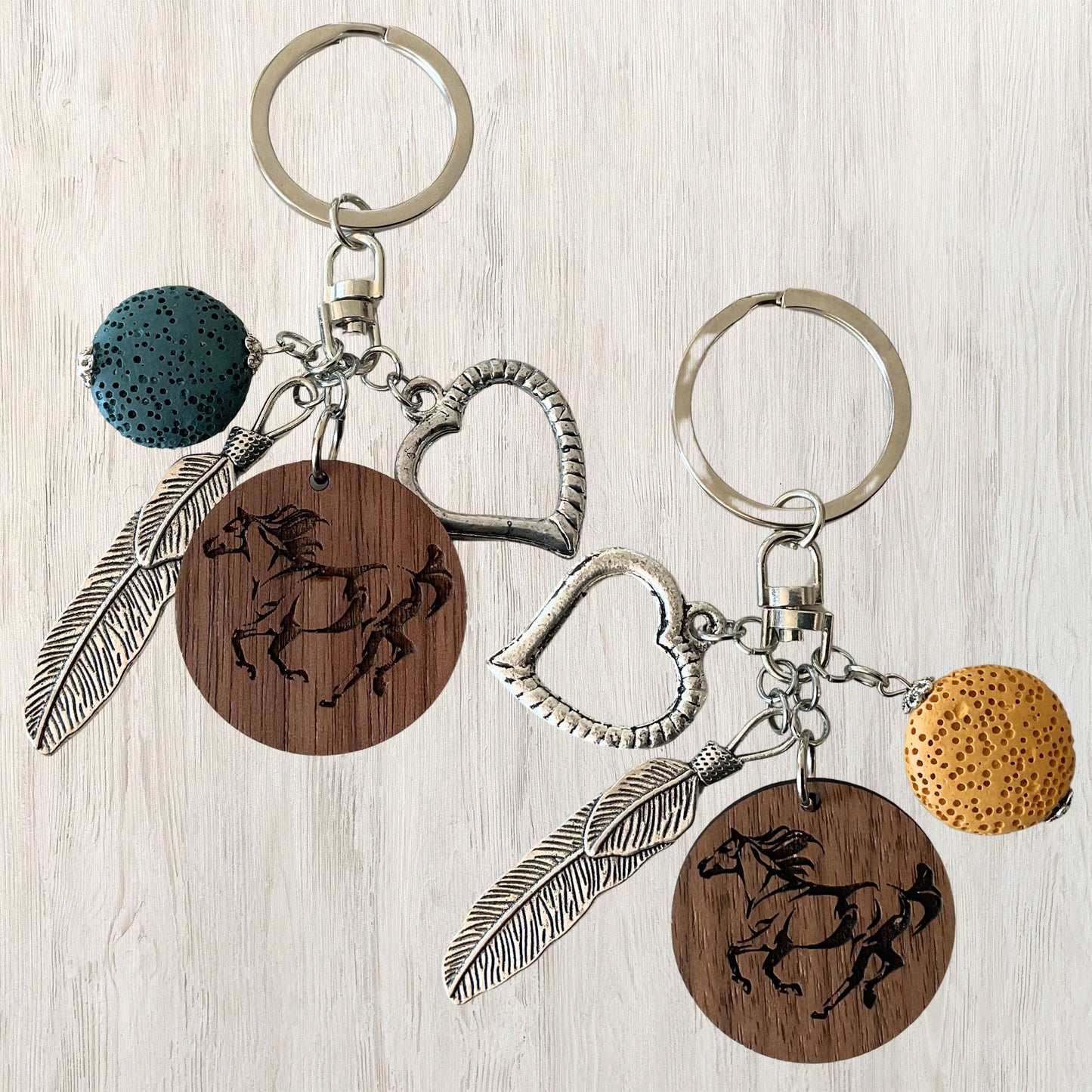 Lava Aroma Walnut Horse Keyring